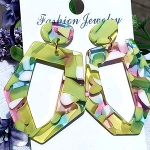 Fashion multi colored drop Statement Earrings